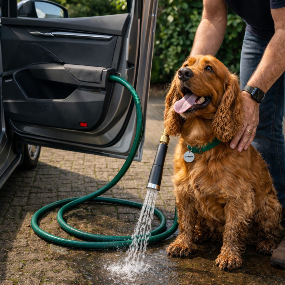 skoda hound hose accessory The Škoda Hound Hose is located where the Simply Clever umbrella is usually stored, neatly installed in the door.